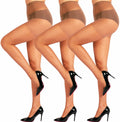 HONENNA Sheer Tights 3 Pairs 20D Control Top High Waist Tan Size Small by Deal US