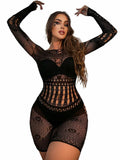 Buitifo Woman Nylon Fishnet Bodysuit Bodystocking Sexy Tights Black Size M by Deal US