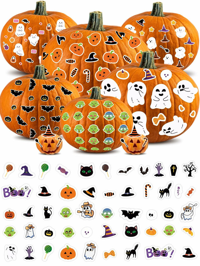 Eaasty Halloween Pumpkin Decorating Stickers 12 Sheets Multicolor Fall by Deal US