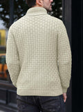 Arcciit Mens Pullover Shawl Collar Cable Knit Sweater Khaki Size 3X-Large by Deal US