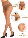 HONENNA Sheer Tights 3 Pairs 20D Control Top High Waist Tan Size Small by Deal US