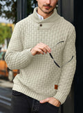 Arcciit Mens Pullover Shawl Collar Cable Knit Sweater Khaki Size 3X-Large by Deal US