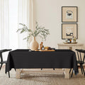 Horaldaily Black 60x84in Rectangular Stain Resistant Polyester Tablecloth by Deal US