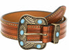 NociHah Adjustable Vintage Western Leather Belt Brown Waist 28-38