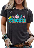 CHULIANSWEET Teacher Shirt Women Teach Kindness Graphic Tee DarkGrey2 Size XL by Deal US