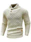 Arcciit Mens Pullover Shawl Collar Cable Knit Sweater Khaki Size 3X-Large by Deal US
