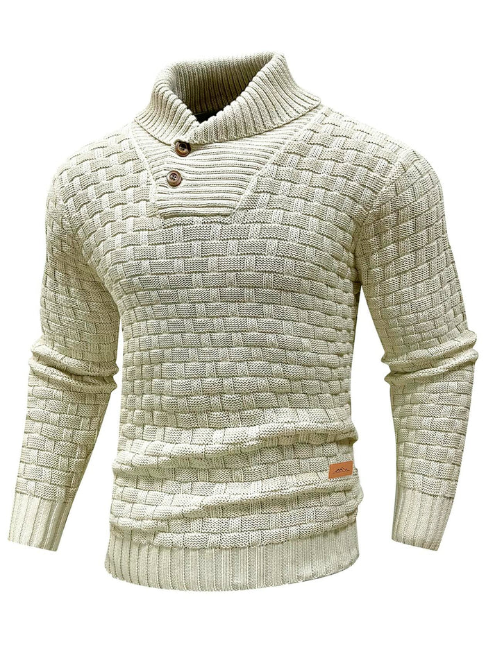 Arcciit Mens Pullover Shawl Collar Cable Knit Sweater Khaki Size 3X-Large by Deal US