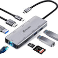 FOLODA USB C HUB 8-in-1 Docking Station HDMI 4K@60Hz Gigabit Ethernet Gray by Deal US
