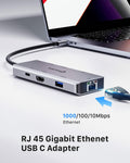 FOLODA USB C HUB 8-in-1 Docking Station HDMI 4K@60Hz Gigabit Ethernet Gray by Deal US