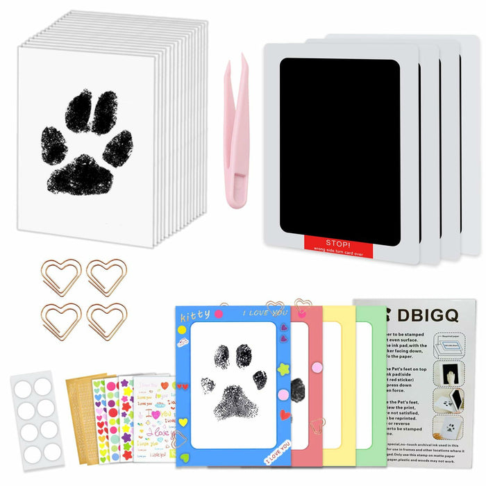 DBIGQ Dog Paw Print Kit Mess-Free Inkless Stamp Pad Medium 4Pack Black by Deal US