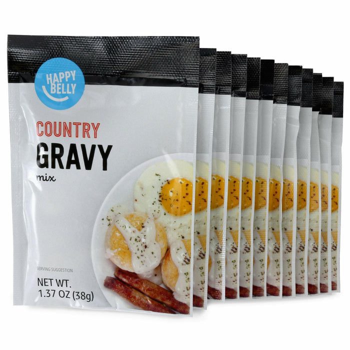 Amazon Happy Belly Country Gravy Mix 1.37oz Pack of 12 by Deal US