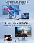 FOLODA USB C HUB 8-in-1 Docking Station HDMI 4K@60Hz Gigabit Ethernet Gray by Deal US