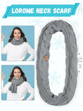 LOROME Winter Beanie Hat Scarf Gloves Set Light Gray Acrylic Size 5 1/8-7 7/8 by Deal US