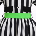 IDOPIP Toddler Girls Black White Striped Dress with Headband & Belt 4-5Y by Deal US