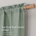OVZME Green Curtains 40x96in 2 Panels Light Filtering Faux Linen Set by Deal US