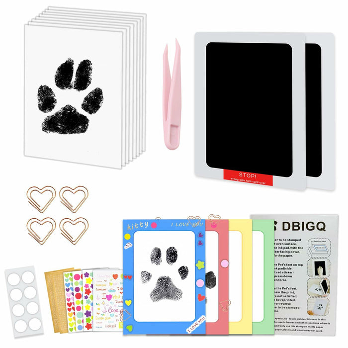 DBIGQ Dog Paw Print Kit Mess-Free Inkless Stamp Pad 2 Medium Black by Deal US