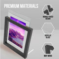 Latile Floating Picture Frames 3 Pc Glass Large Square Black UV Protection by Deal US