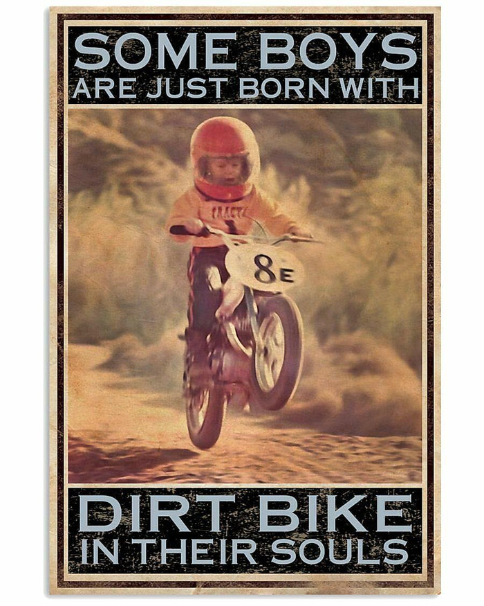 Licpact Metal Wall Sign Dirt Bike Art Retro Black 8x12 Inches by Deal US