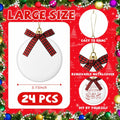 PullCrease 30pcs Blank Matte White Buffalo Plaid Christmas Ornaments Gold Rope by Deal US