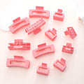 Alemaky 12 Pack Pink Square Rectangle Hair Claw Clips Non-slip Matte OPEN BOX by Deal US