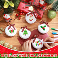 PullCrease 30pcs Blank Matte White Buffalo Plaid Christmas Ornaments Gold Rope by Deal US