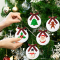 PullCrease 30pcs Blank Matte White Buffalo Plaid Christmas Ornaments Gold Rope by Deal US