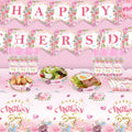 Janinus 162PCS Mothers Day Party Supplies Banner Tablecloth Heart Floral by Deal US