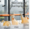 Roowest Light Up Halloween Ghost Dog Figurines Set of 3 White by Deal US