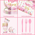 Janinus 162PCS Mothers Day Party Supplies Banner Tablecloth Heart Floral by Deal US