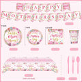Janinus 162PCS Mothers Day Party Supplies Banner Tablecloth Heart Floral by Deal US