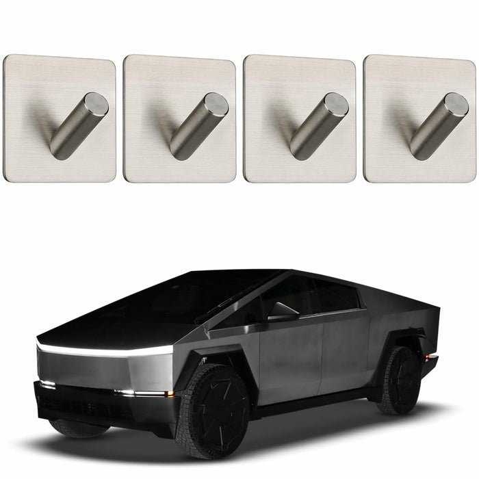TSTESE 4PCS Stainless Steel Trunk Hooks for Tesla Cybertruck 2024-2025 Silver by Deal US