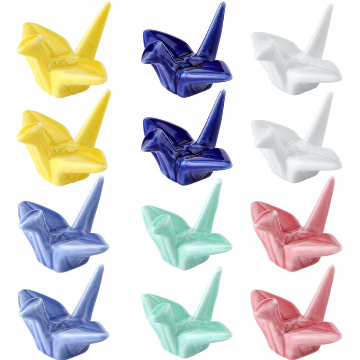 12 Pack Ceramic Chopstick Rest Porcelain Crane Tableware Holders by Deal US