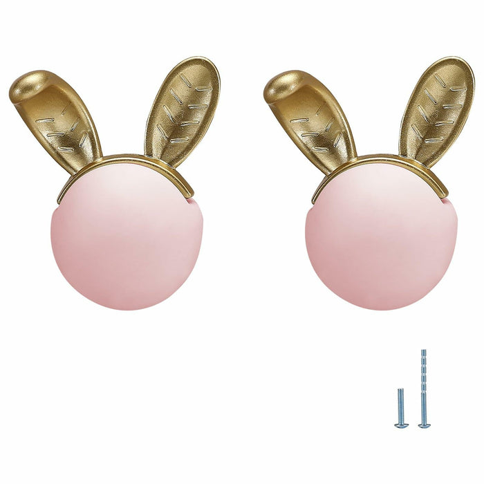 Evionlin 2pcs Pink Rabbit Ceramic Cabinet Knobs Drawer Pulls Kids Room by Deal US