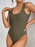 Dixperfect Women’s Retro High Cut One Piece Swimsuit Army Green XXL by Deal US