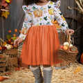 C&M WODRO Toddler Girl Thanksgiving Pumpkin Tulle Dress Pumpkin+Leaf 3-4T by Deal US