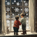 Uorybwanai 138Pcs Christmas Window Stickers Snowflakes Xmas Decals White by Deal US