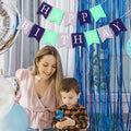 Imtively Happy Birthday Banner Purplish Paper Party Decoration by Deal US