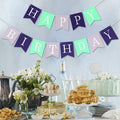 Imtively Happy Birthday Banner Purplish Paper Party Decoration by Deal US