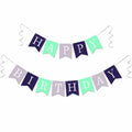 Imtively Happy Birthday Banner Purplish Paper Party Decoration by Deal US