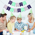 Imtively Happy Birthday Banner Purplish Paper Party Decoration by Deal US