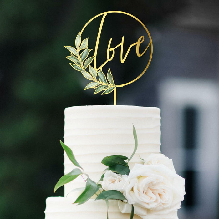 Party to Be Love Wedding Cake Topper Gold Acrylic Love 01 Design 02 by Deal US