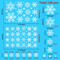Uorybwanai 138Pcs Christmas Window Stickers Snowflakes Xmas Decals White by Deal US