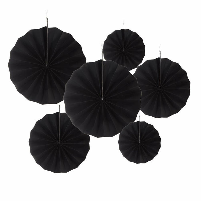MOWO Black Green Paper Fans Jungle Tropical Party Decoration 12pc by Deal US