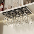 Vaisoeny 4Pack Wine Glass Holder Under Cabinet Stemware Rack Grey by Deal US
