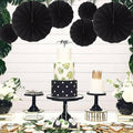 MOWO Black Green Paper Fans Jungle Tropical Party Decoration 12pc by Deal US