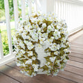 INSPRING Bougainvillea Artificial Flowers 2 pcs White UV Resistant Silk Vines by Deal US