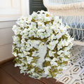 INSPRING Bougainvillea Artificial Flowers 2 pcs White UV Resistant Silk Vines by Deal US