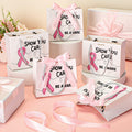 Weekgrat 25 Pack Breast Cancer Awareness Gift Bags Pink Ribbon 5.51x2.36x4.72in by Deal US