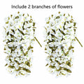 INSPRING Bougainvillea Artificial Flowers 2 pcs White UV Resistant Silk Vines by Deal US