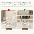 Vaisoeny 4Pack Wine Glass Holder Under Cabinet Stemware Rack Grey by Deal US